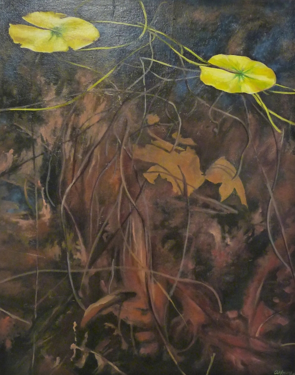 Amber Young, Pond with Lilypads 2, oil on canvas, 30.5%22 x 24%22