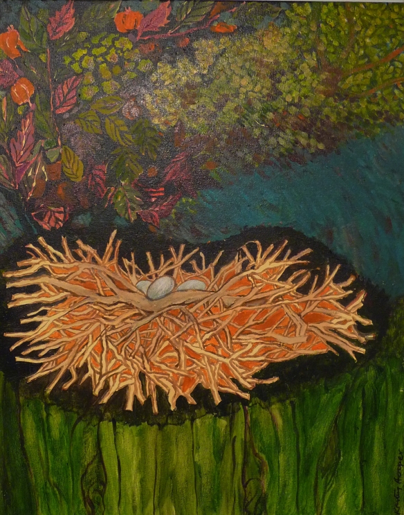 Kathy Hooper, The Nest, acrylic on canvas, 20%22 x 16%22